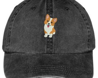 Corgi Baseball Hat~ Dad Hat~Pigment Dyed Hat-Dog Hat