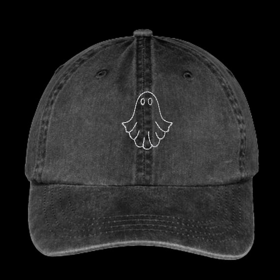 Ghost Embroidered Dad Hat ~pigment Dyed~spooky Ghost  display picture 1