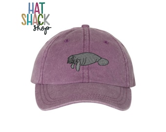 Manatee Embroidered baseball hat
