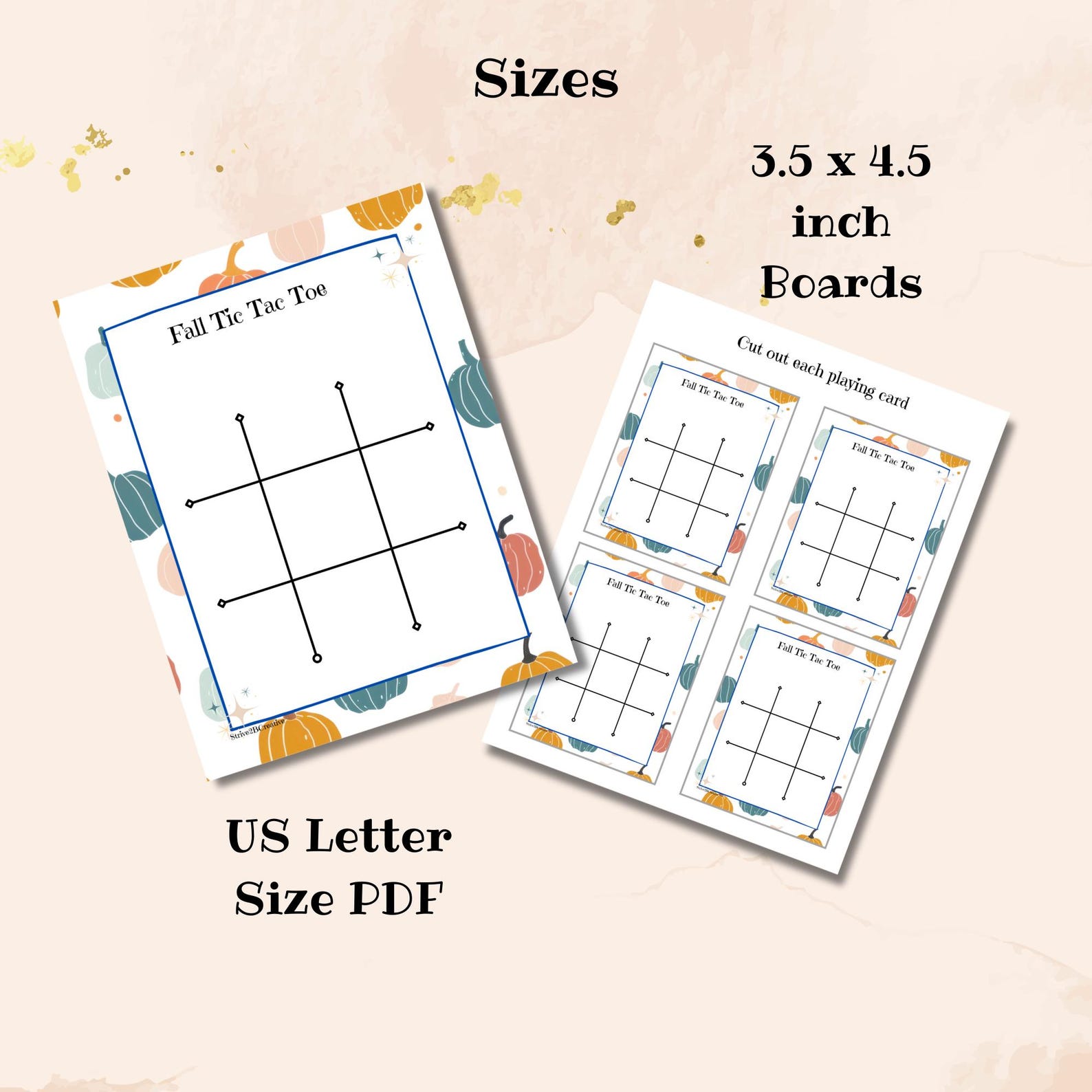 Fall Tic Tac Toe Game, Kids Travel Activity (printable) - Etsy