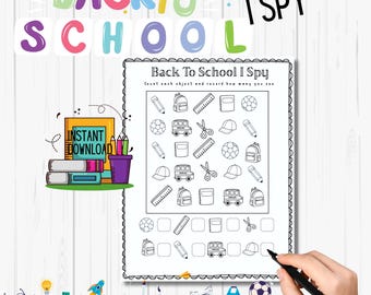 Back to School I Spy Printable Activity (Digital Download)