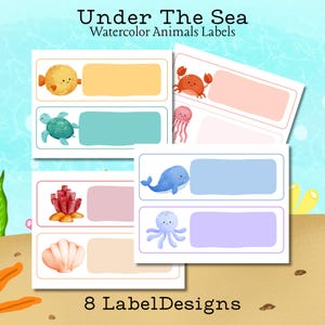 Under The Sea Editable Name Tags, Ocean Classroom Decor, Sea Animal Name Tag