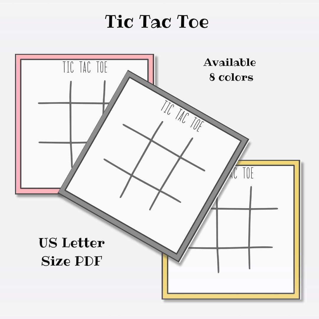 Printable Tic Tac Toe Game, Kids Travel Activity (PDF) - Etsy UK