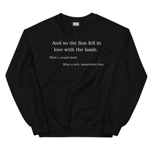 Unisex Twilight Saga So the lion fell in love with the lamb merch bookish gifts vampire werewolf lore book related gifts