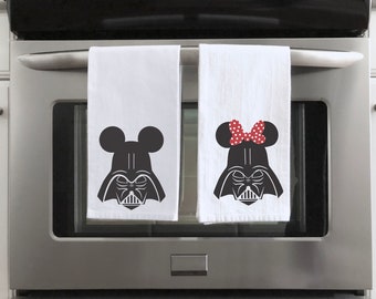 Star Wars Tea Towel | Darth Vader Hand Towel | Mickey Mouse | Minnie Mouse | Star Wars Kitchen Decor | Disney Dish Towel | Hand Towel