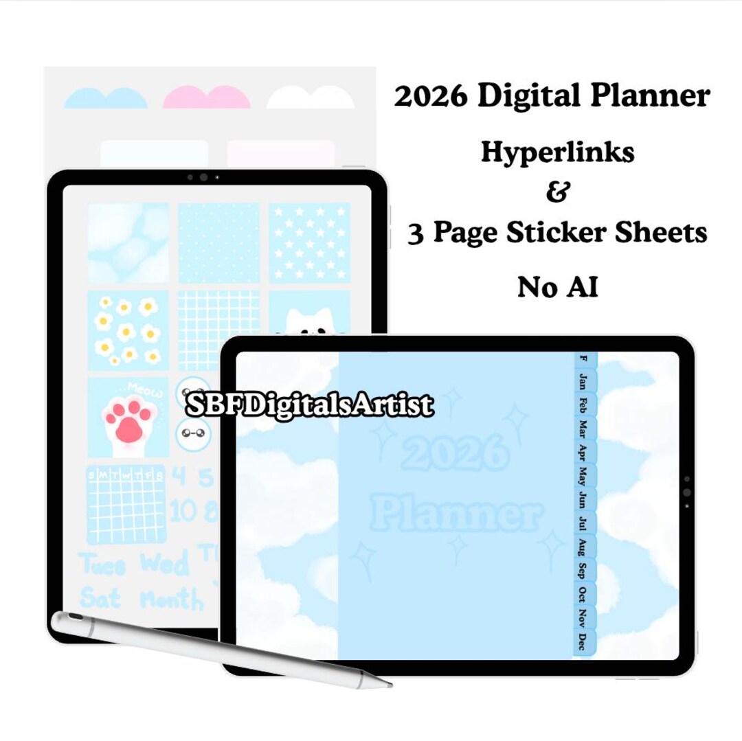Digital Hyperlinked 2026 Planner Note App Compatibility Notability ...