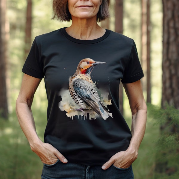 Northern Flicker tshirt, flicker tee, flicker shirt, yellowhammer tshirt, flicker t shirt, illustration