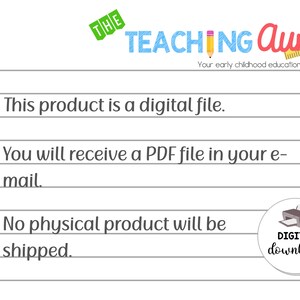 May include: A digital download notice with the text "This product is a digital file. You will receive a PDF file in your e-mail. No physical product will be shipped." and a digital download icon.