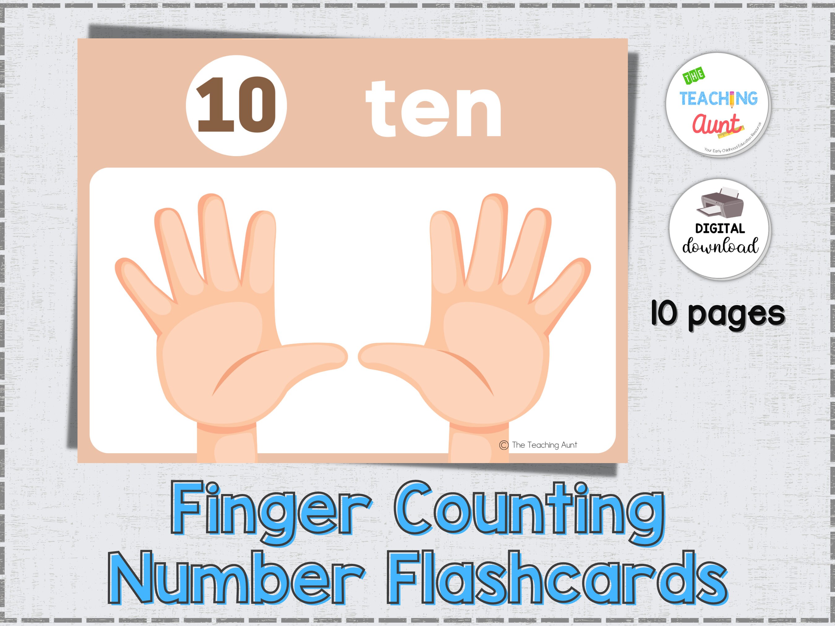 Numbers 1 to 10 Flashcards Finger Counting Flashcards Pre-k - Etsy