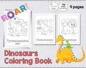 Dinosaurs Coloring Book Preschool Pre-K Kindergarten Worksheets, Activity Pages, Dinosaurs Coloring Pages, 9 pages, A4 and 8.5” x 11”