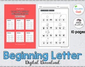 Phonics Worksheets, Beginning Letter, Beginning Sound  Worksheets, Preschool, Homeschool Activity, Kindergarten WorksheetsA4 and 8.5" x 11"