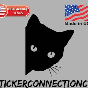 Peeking Cat Vinyl Aufkleber | Auto aufkleber | Autoaufkleber | Fenstertatz | Laptop, Handy-Aufkleber