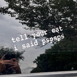Tell Your Cat I Said Pspsps Car Vinyl Decal Bumper or glass sticker image 1