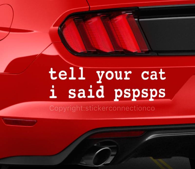 Tell Your Cat I Said Pspsps Car Vinyl Decal Bumper or glass sticker image 2
