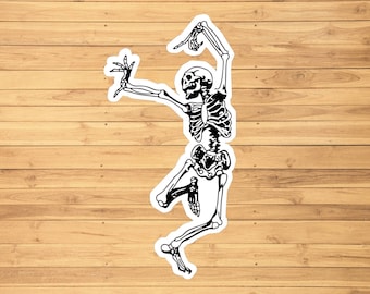Skelton sticker Skelton dancing vinyl sticker, vinyl decal sticker for laptops, cars, hydroflask, toolbox, Free Shipping