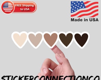 Heart Shades, Diversity sticker, vinyl sticker, vinyl decal sticker for laptops, cars, hydroflask, toolbox, waterbottle, hydroflask