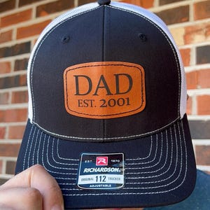 Personalized Dad Patch Hat, Dad Birthday Gift, New Dad Gift, Leather Patch Hat, Trucker Hat, Gift For Husband, New Dad Present, Custom Hat