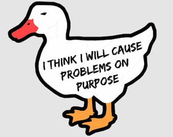 I think I will cause problems on purpose stickers labtop Aesthetic stickers waterbottle sticker hydroflask sticker journal sticker
