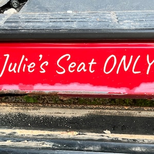 Girlfriend or wife Name Seat  Sticker for car, name decal for dashboard, custom name vinyl decal gift for him or her relationship sticker