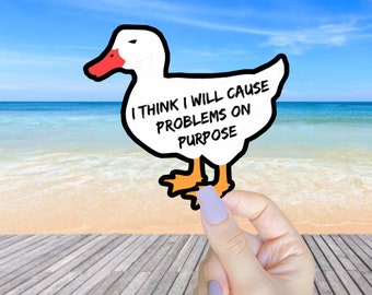I think I will cause problems on purpose stickers labtop Aesthetic stickers waterbottle sticker hydroflask sticker journal sticker