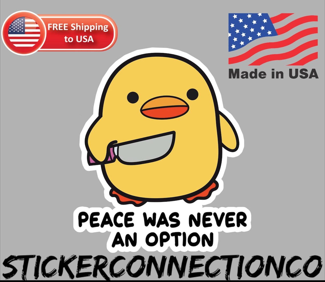 Peace Was Never an Option Sticker Labtop Sticker Water Bottle Sticker ...