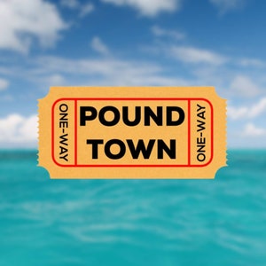 Peut inclure: Un billet brun avec le texte "ONE-WAY" sur le côté gauche et "ONE-WAY" sur le côté droit. Le texte "POUND TOWN" est imprimé en lettres noires sur le billet.