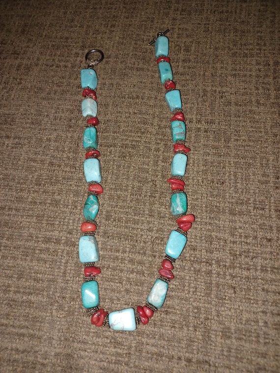 Turquoise and Coral Necklace