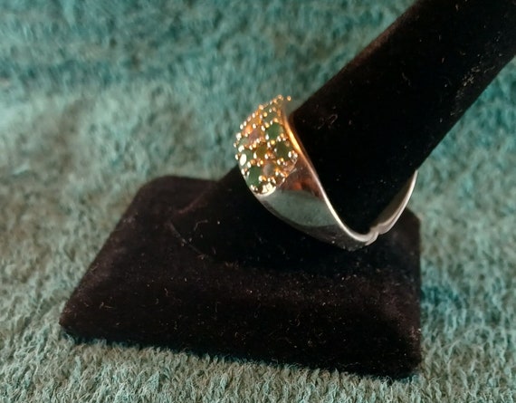 Sterling Silver Emerald/Opal Ring - image 3