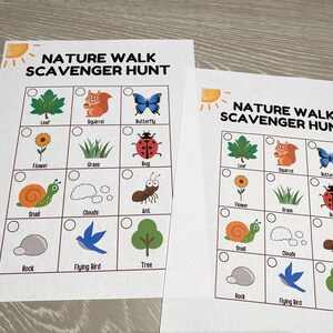 Nature Walk Scavenger Hunt Cute Printbale for Kids, Outdoor Family ...