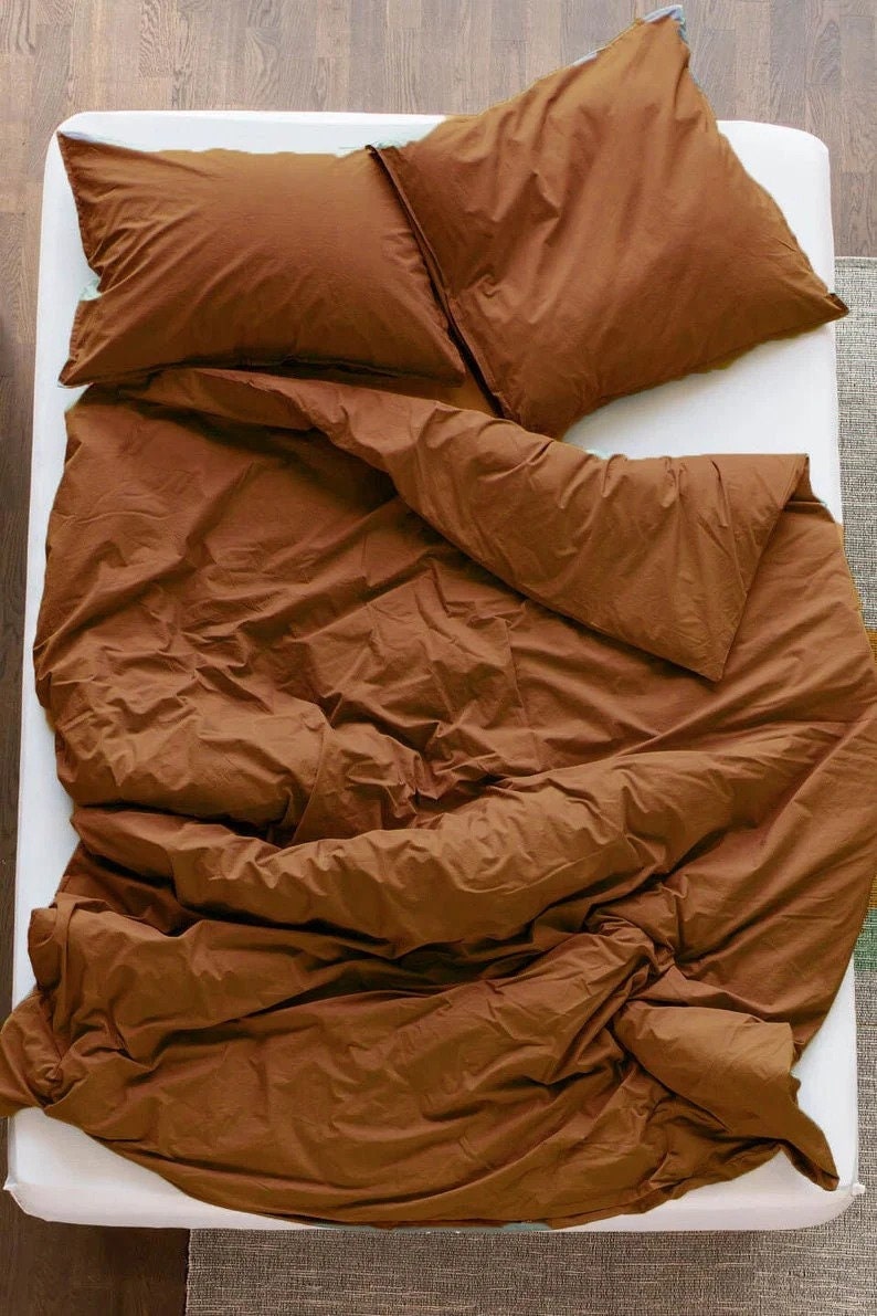 Terracotta Rust Duvet Cover With Pillow Covers Bohemian Etsy Canada
