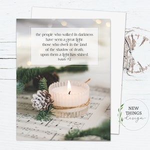 Jesaja 9:2 kerstkaart | Kaars kerstkaart | Kerst wenskaart | Kerst schriftkaart | Gezellige winterkaart | A2 wenskaart