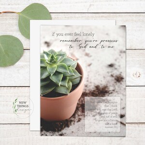 If You Ever Feel Lonely Greeting Card | Encouragement card | Sympathy card | Jeremiah 29:11 card | Card for her | A2 greeting card