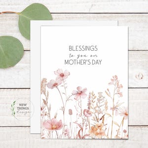 Blessings to you on Mother's Day | Mother's Day card | Floral Mother's Day | Watercolor floral card | A2 greeting card | card for Mom