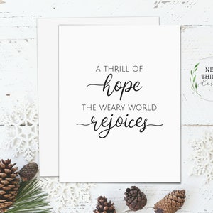 A Thrill of Hope Weihnachtskarte | Minimalistische Weihnachtskarte | Weihnachtslied Grußkarte | A2 Grußkarte