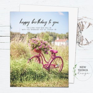 Alles Gute zum Geburtstag | Mädchen Geburtstag | Fahrrad Geburtstagskarte | A2 Grußkarte | Karte für Sie | Geburtstagskarte