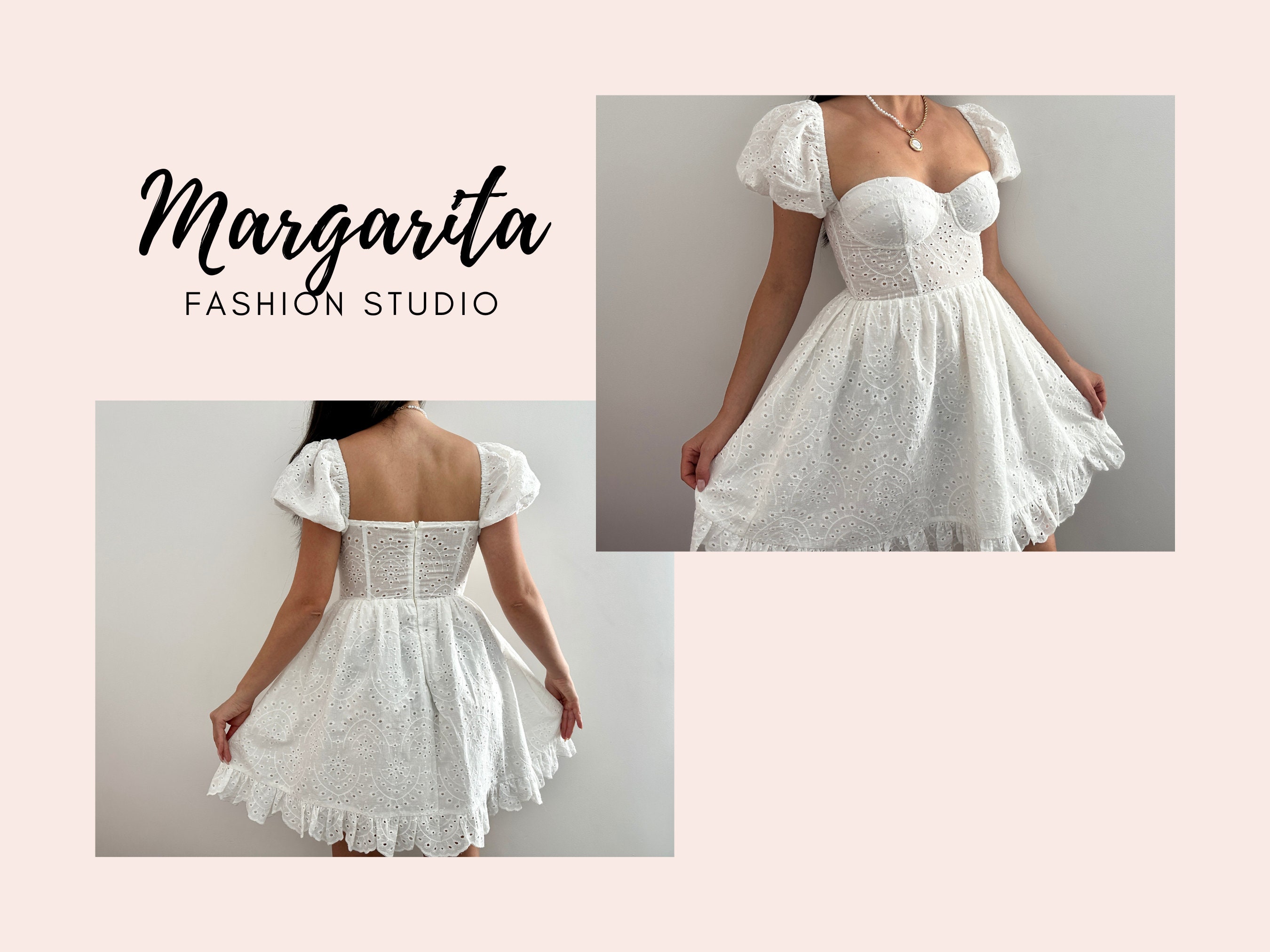 Bustier Dress Sewing Pattern Puff Sleeve Dress Digital