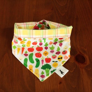 Eat Your Veggies Dog Bandana, Comical Vegetables