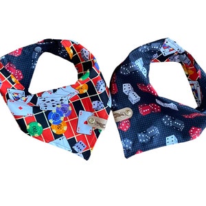 Casino Night Dog Bandana, Poker and Dice, Reversible Dog Bandana