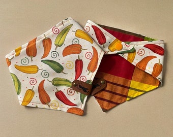 Chili Peppers Spicy Madras Reversible Dog Bandana