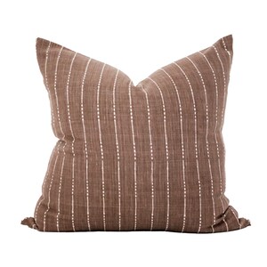 Milo | Designer Striped Pillow Cover | Brown Pillow Cover | Neutral Pillow | Farmhouse Pillow | Boho Pillow | Throw Pillow