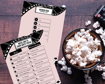 Printable Movie and TV show Quotes Party Game, Movie Night Party Activities, Best Movie Quotes Trivia, Movie Night Activity Ideas for Family