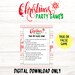 Christmas Party Printable Games Bundle, Christmas Theme Party Kids ...