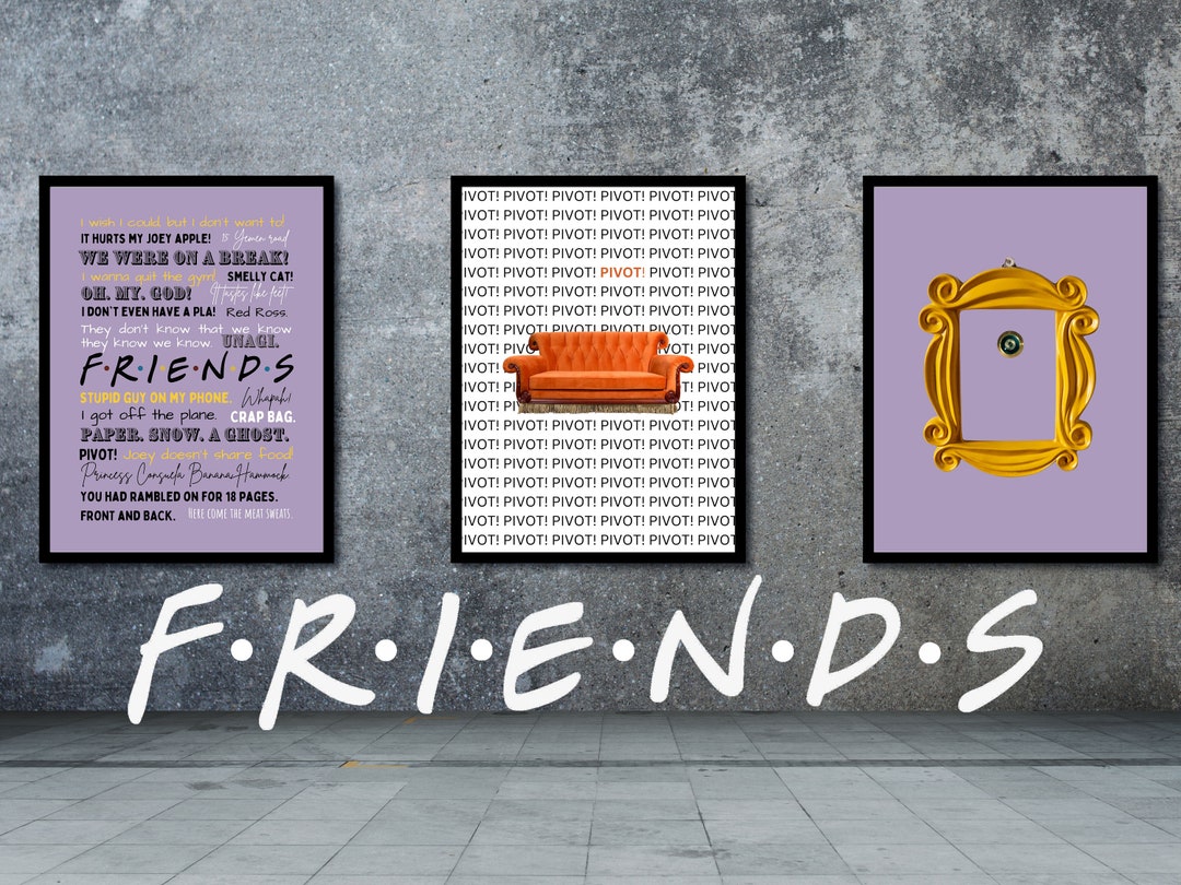 Printable Friends TV Show Wall Art Set of 3, Home Decor, Friends Poster ...