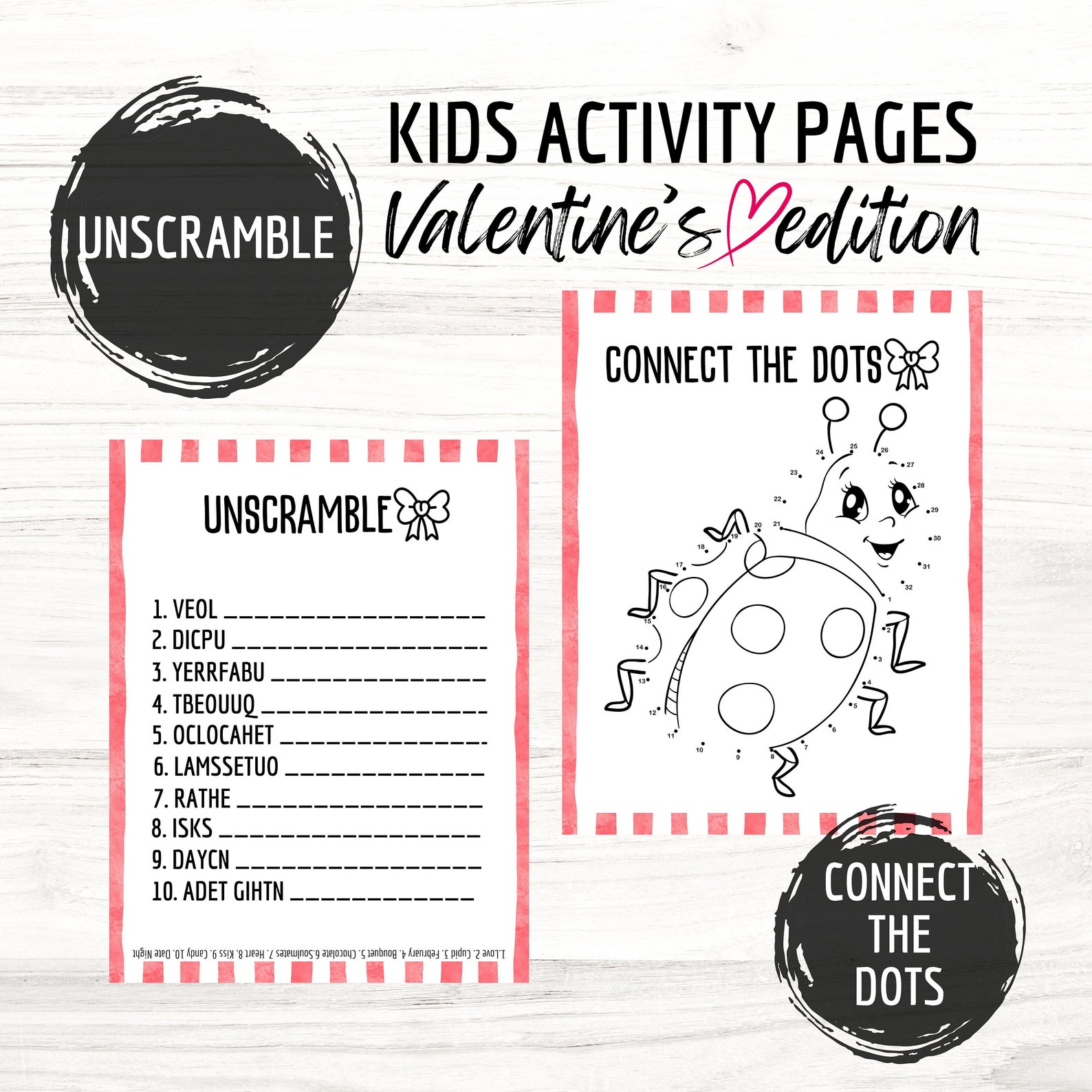 Valentine's Day Activity Pages for Kids, Valentine's Theme Party Games