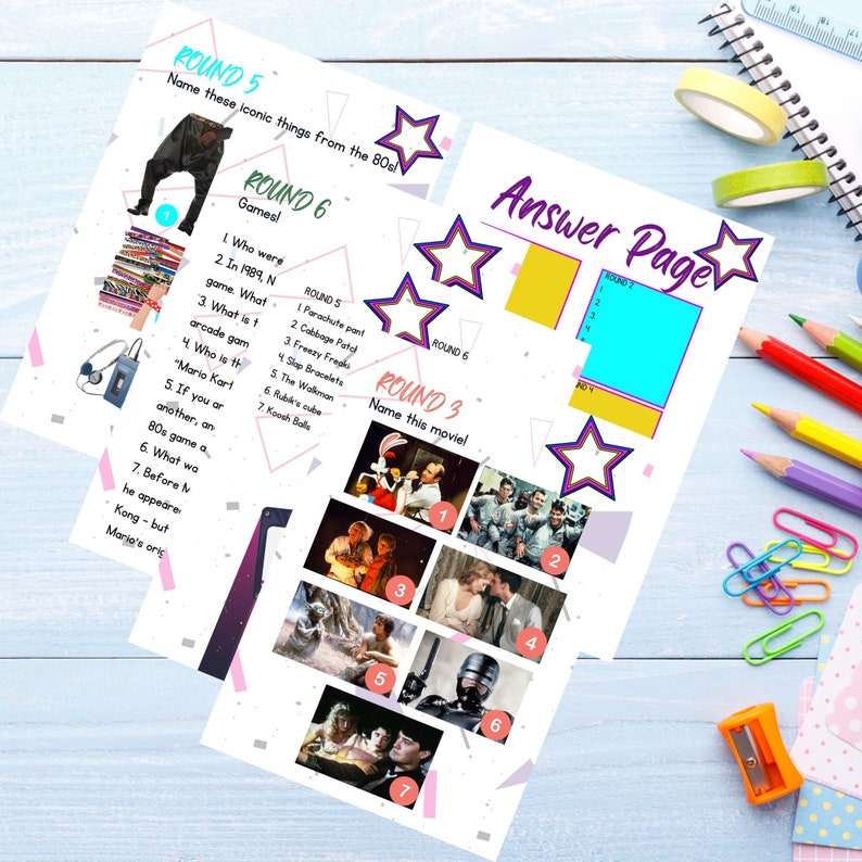 80s Themed Party Game Printable Back to the 80s Trivia Game - Etsy ...
