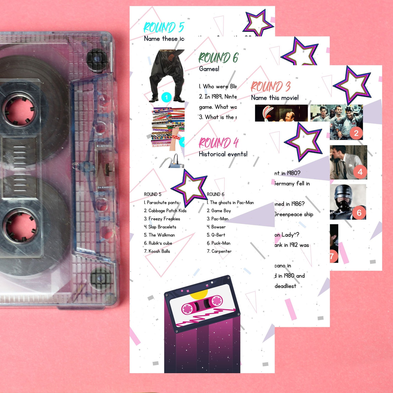 80s Themed Party Game Printable Back to the 80s Trivia Game - Etsy