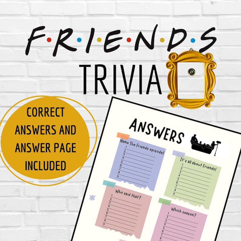 Free Printable Friends Party Questions