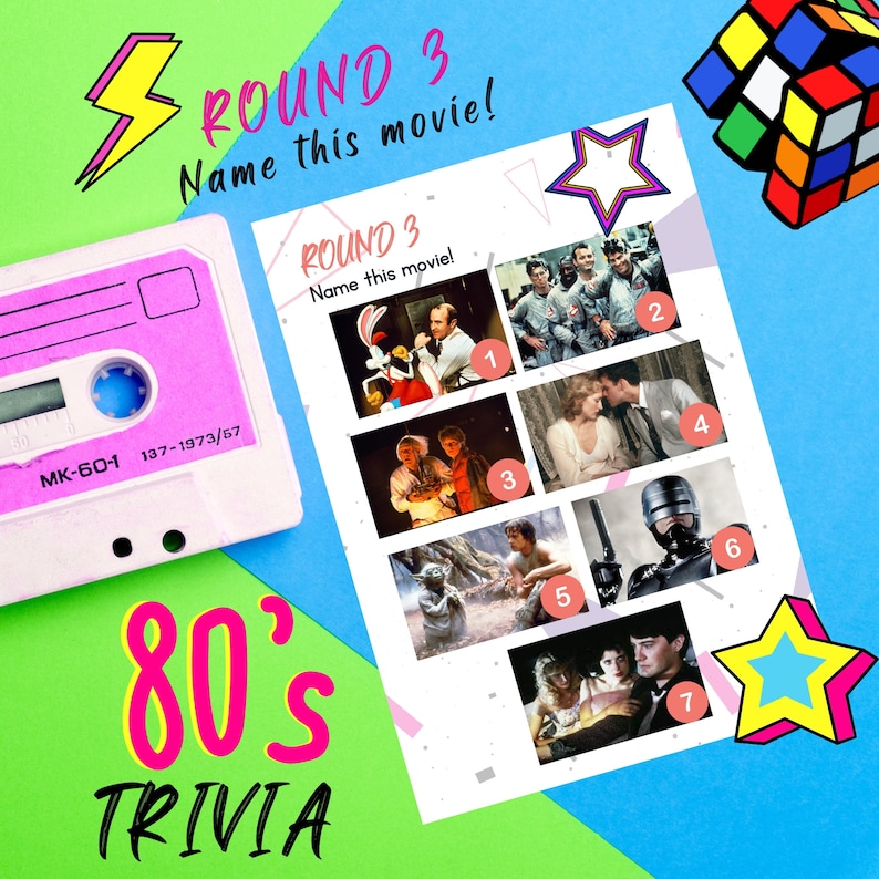 80s Themed Party Game, Printable Back to the 80s Trivia, Trivia Night ...