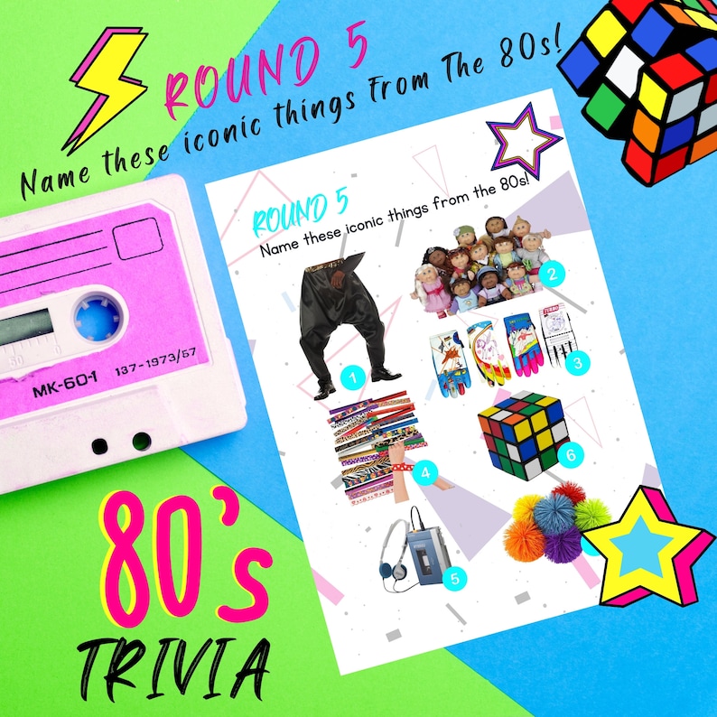 80s Themed Party Game, Printable Back to the 80s Trivia, Trivia Night ...