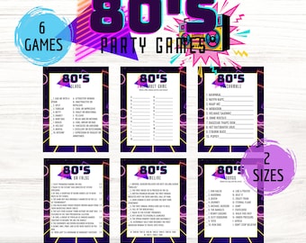 80s Theme Party Games Printable, Back to The 80s Party Activities, 1980s Birthday Party Games Bundle, 80s Throwback Party Games, 80s Trivia